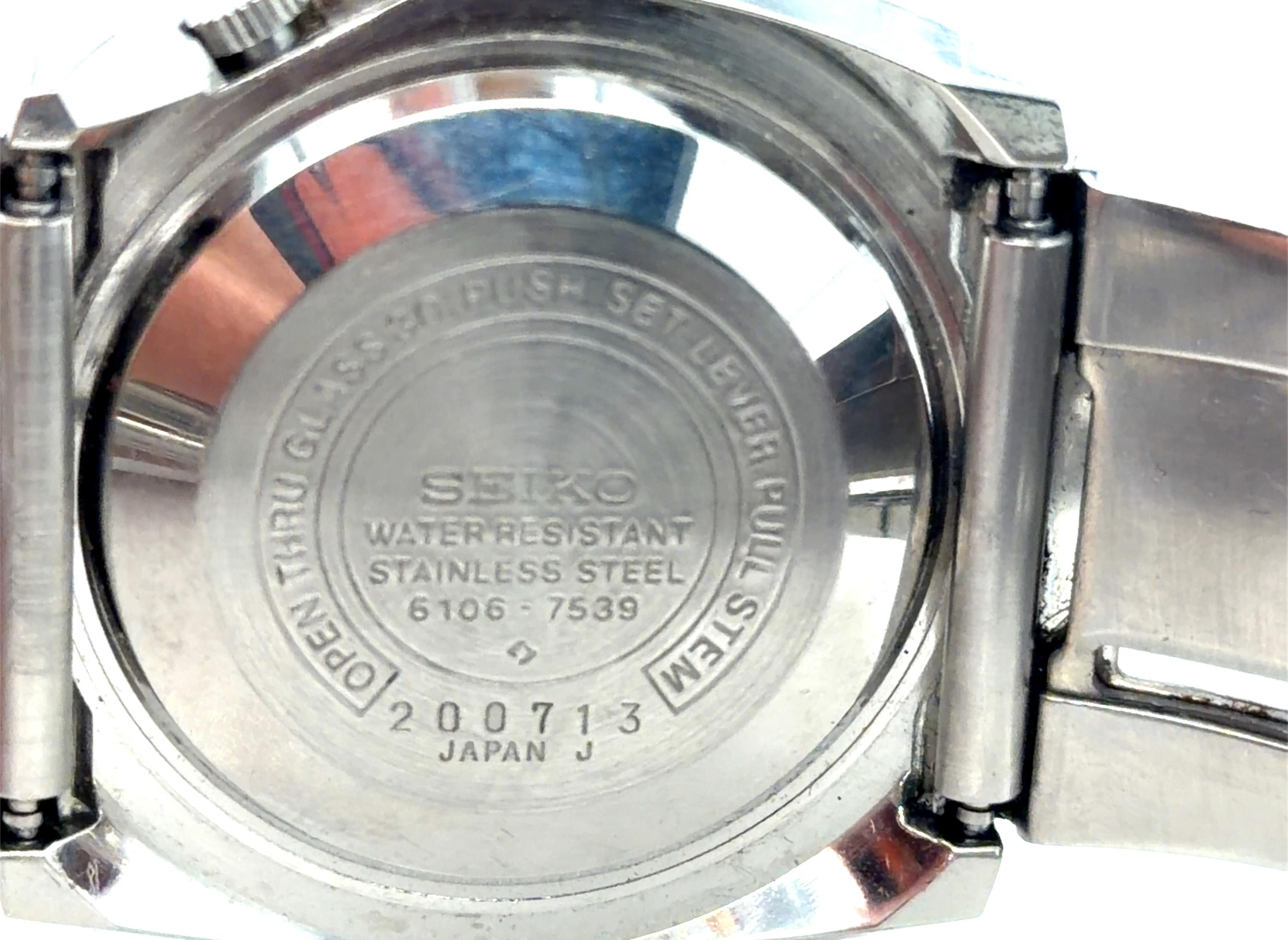Retro Seiko DX Mens Wrist Watch 17 Jewels Automatic 6106-7539 Stainless ...