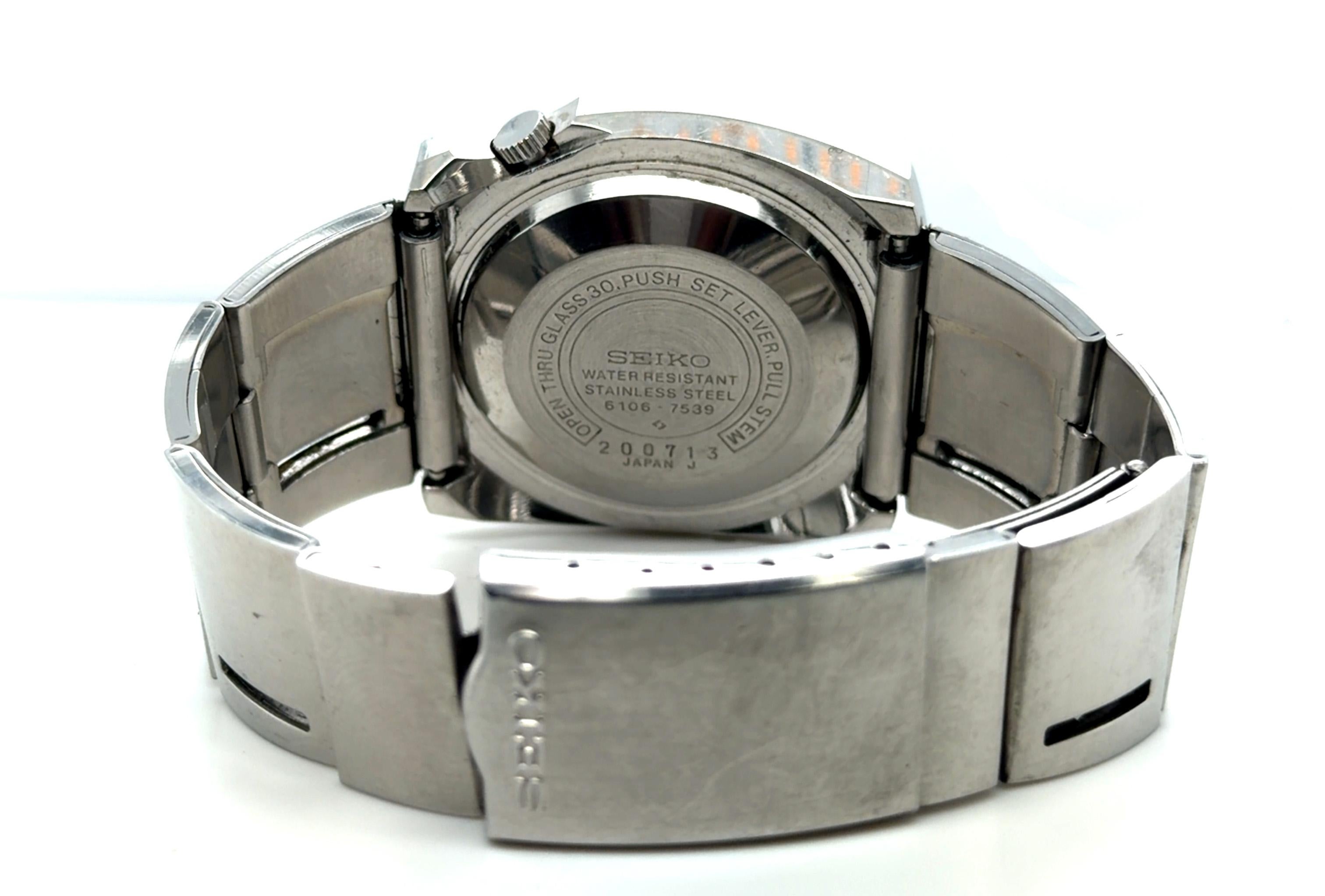 Retro Seiko DX Mens Wrist Watch 17 Jewels Automatic 6106-7539 Stainless ...