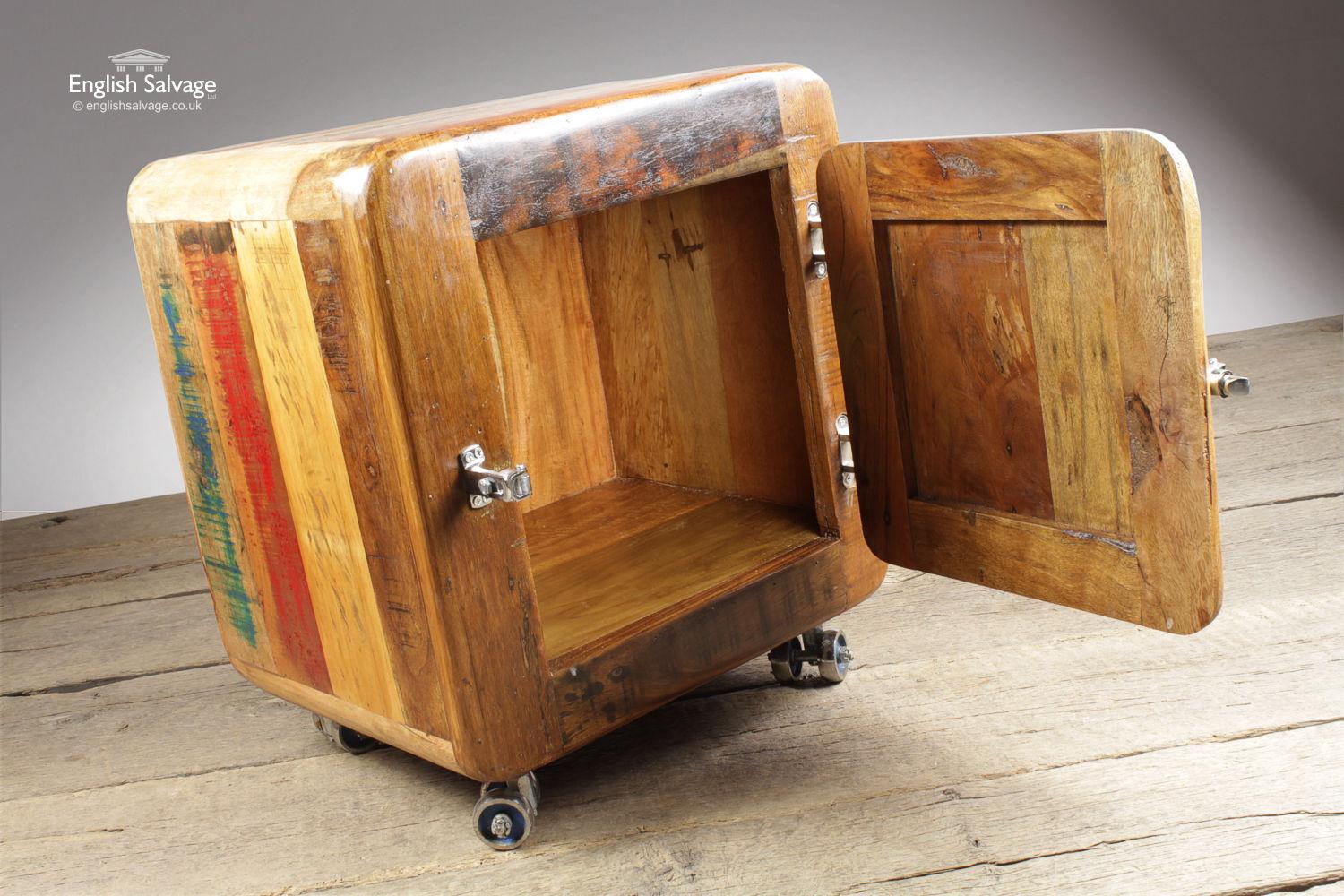 European Retro Side Table on Wheels, 20th Century For Sale