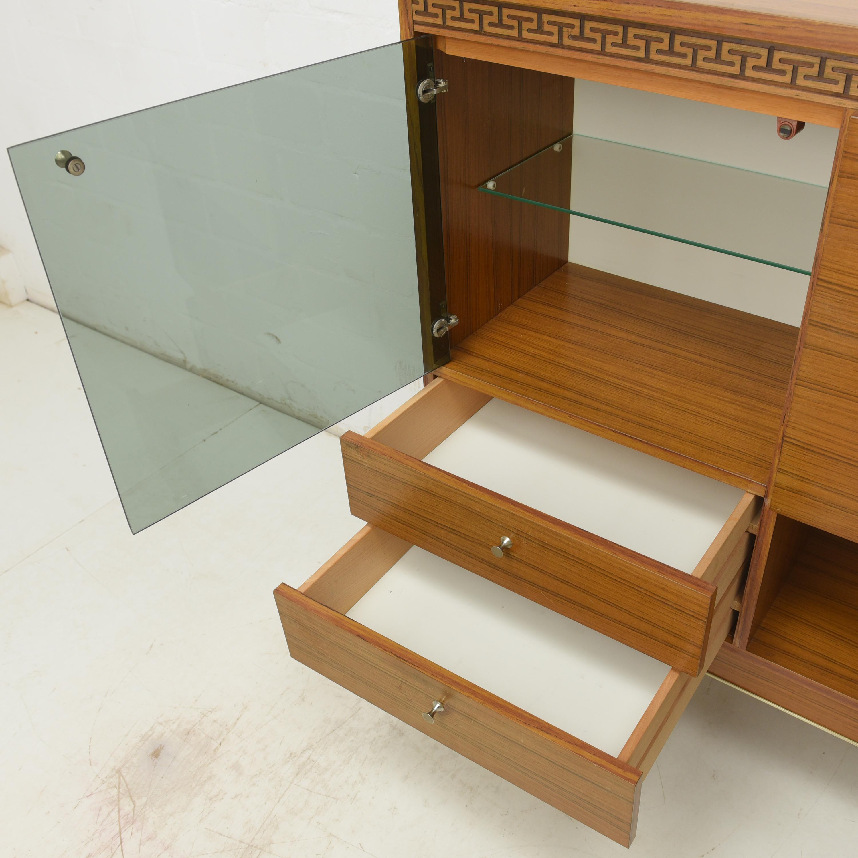 20th Century Retro Sideboard Highboard Display Cabinet, 1970s For Sale