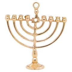 Used Signed American Charm Co. 14k Gold Menorah Charm for a Bracelet