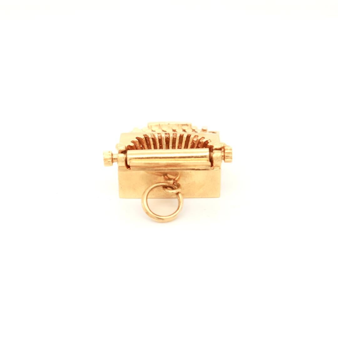 Retro Signed American Charm Co. Retro 14k Gold Typewriter Charm For Sale 11