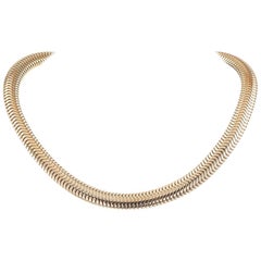 Retro Snake Chain Yellow Gold Necklace