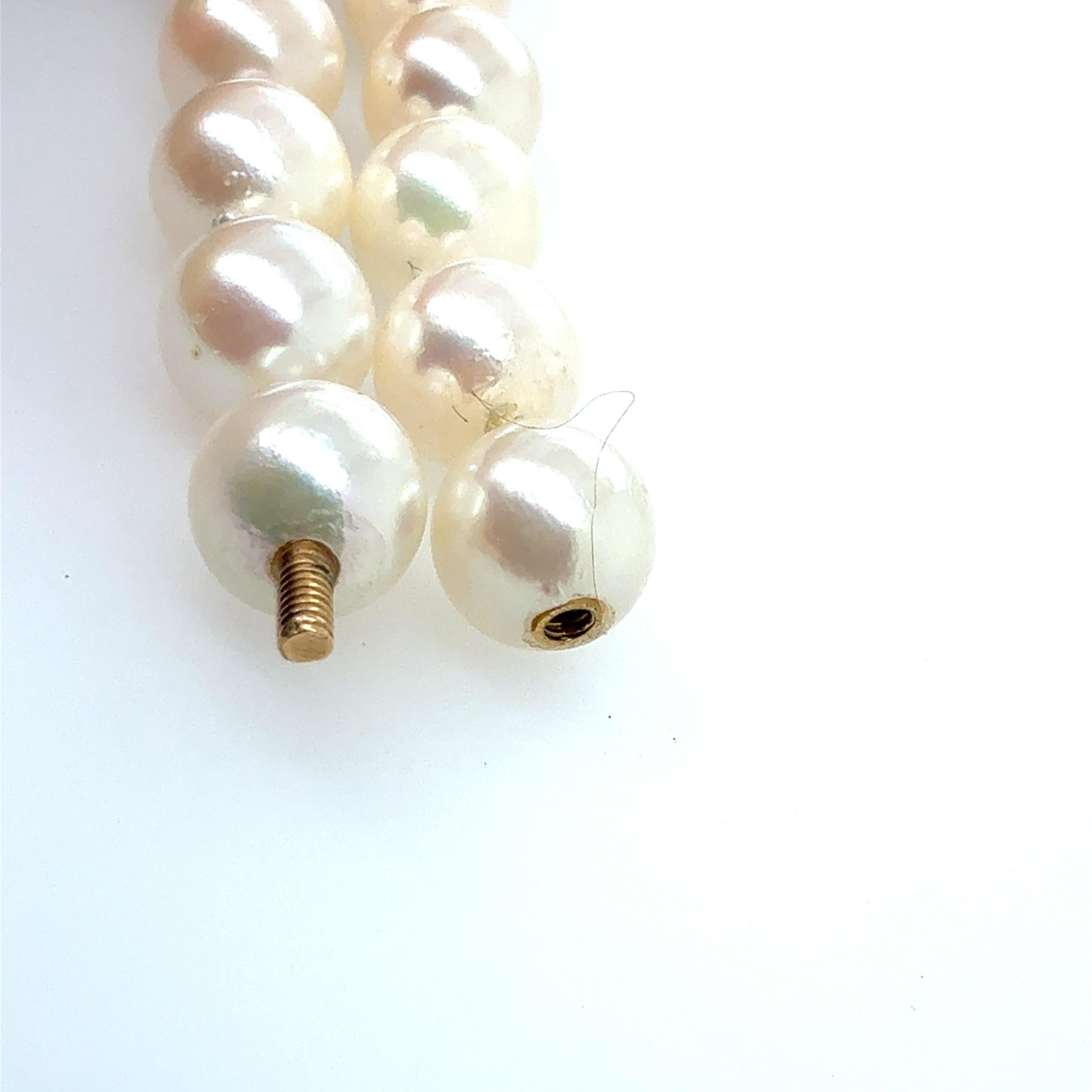 da uomo o donna Collana di perle retrò South Sea 31 pollici 7,25 mm ad alta lucentezza CIRCA 1985 in vendita