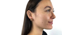 Retro Sputnik Gemstone 18 Karat Gold Earrings