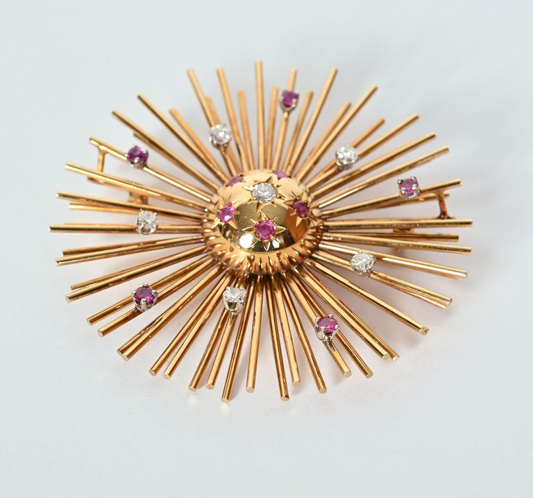 Retro Starburst Brooch For Sale at 1stDibs