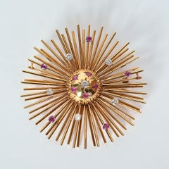 Broche rétro en or en forme d'étoile