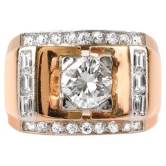 Retro-Diamantring im Statement-Stil, um 1950