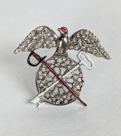 Retro Sterling Heraldic Crest Brooch