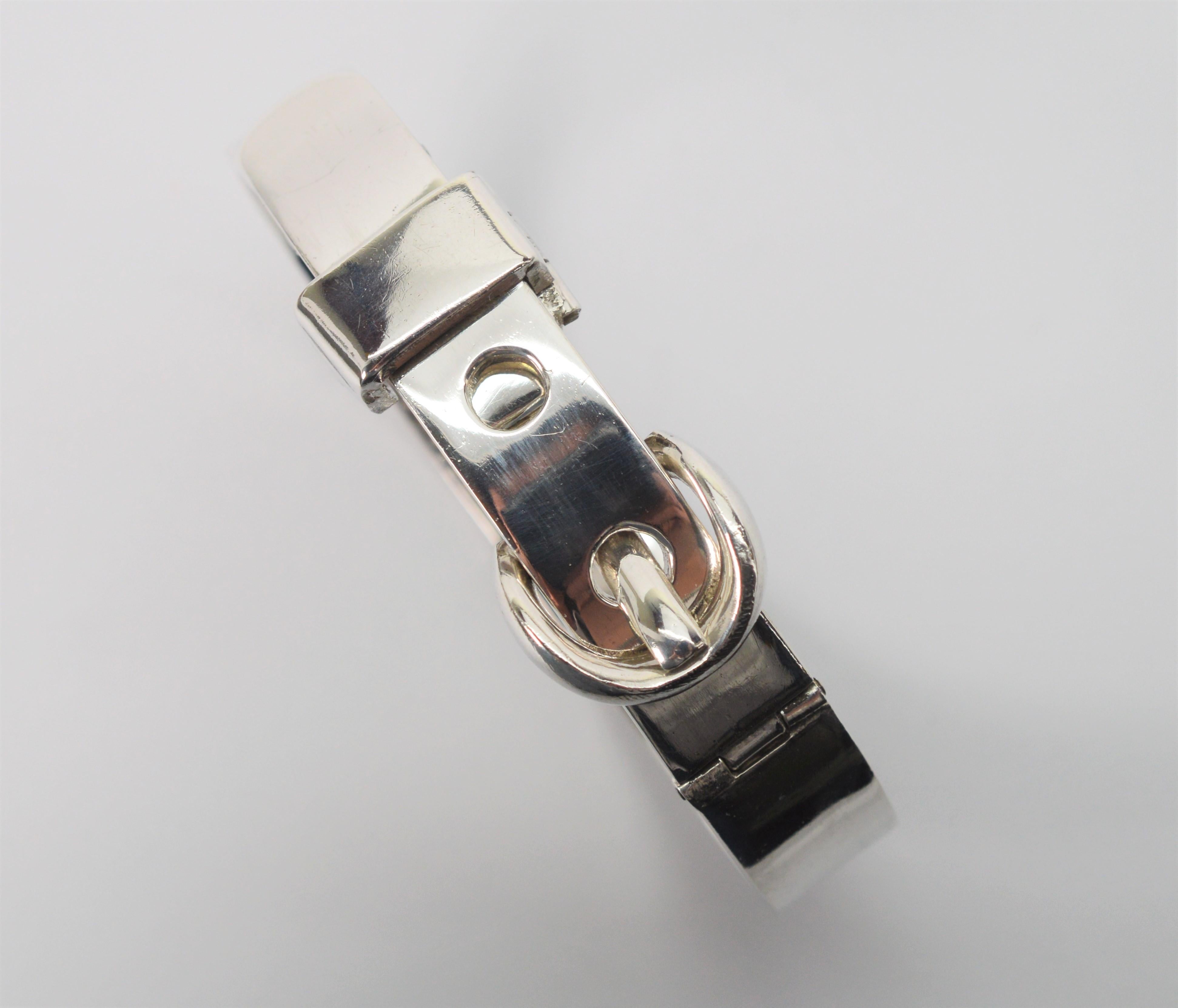 Retro-Armband aus Sterlingsilber mit Tang-Schnalle im Angebot 1