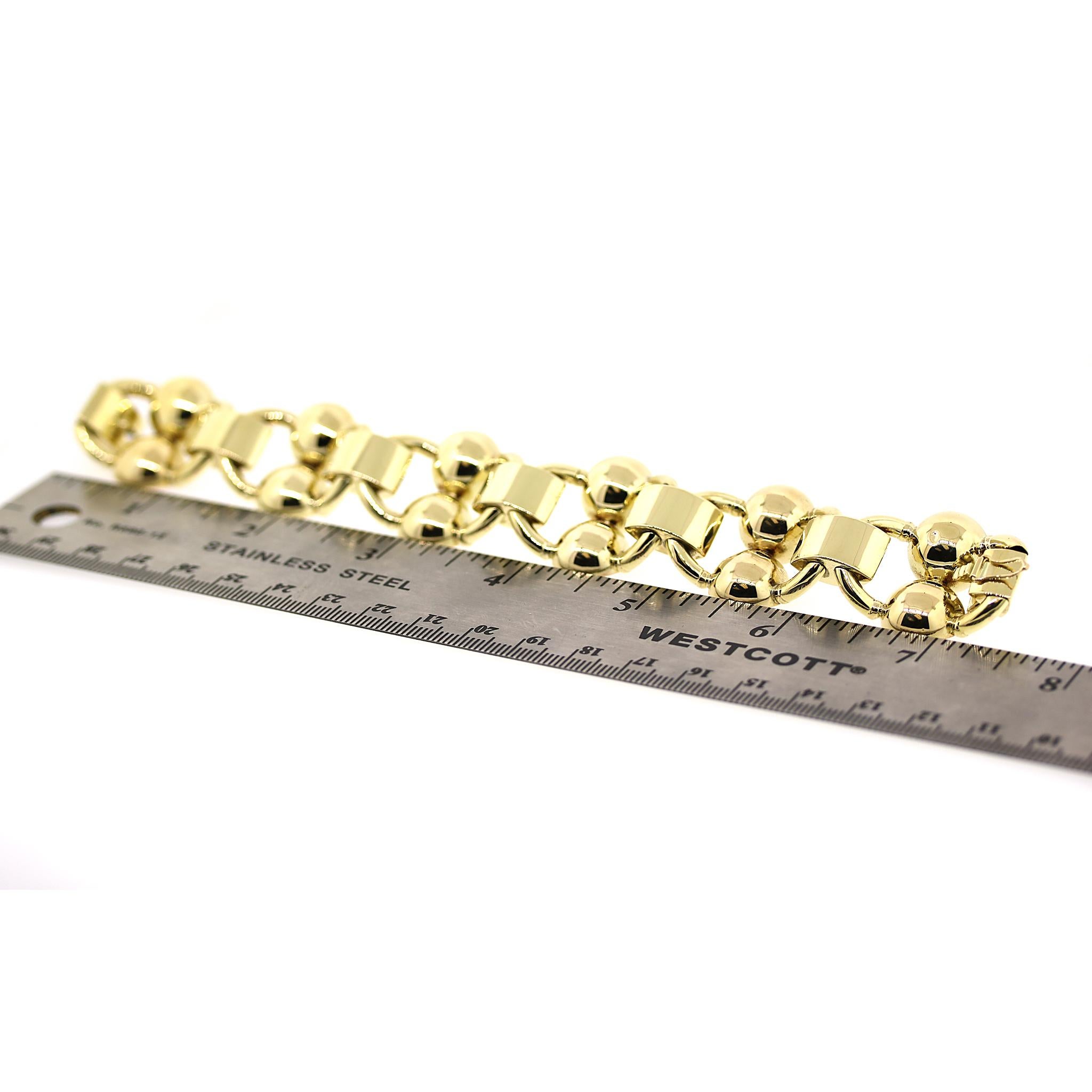 Retro Style 14kt Two-tone Gold Bracelet For Sale 1