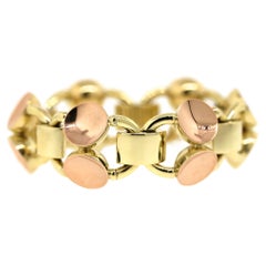 Bracelet en or bicolore 14 carats de style rétro