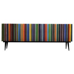 Buffet crédence de style rétro:: code-barres en verre de couleur arc-en-ciel
