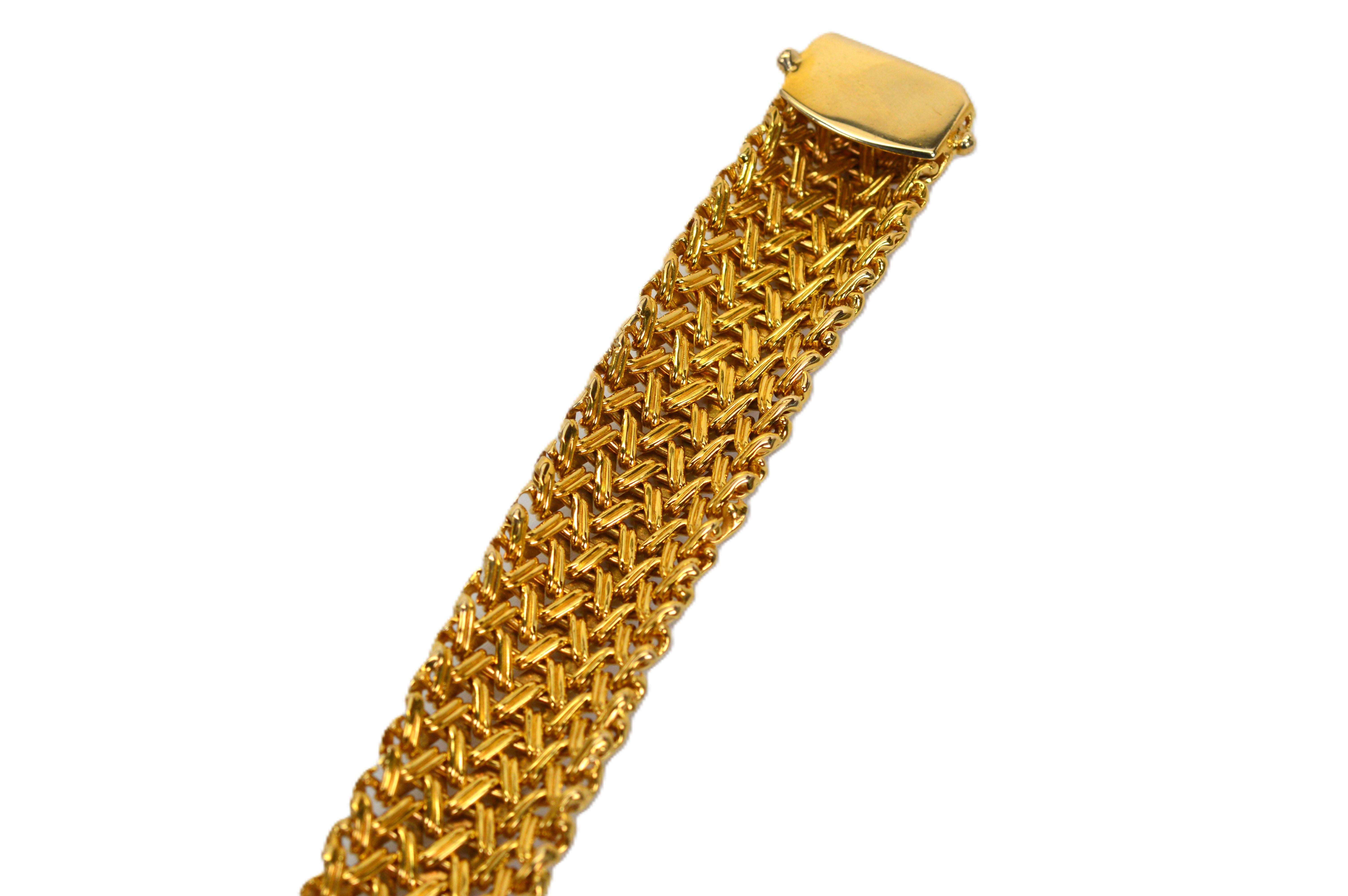 Bracelet d'affirmation en or jaune 14 carats tissé en vente 5