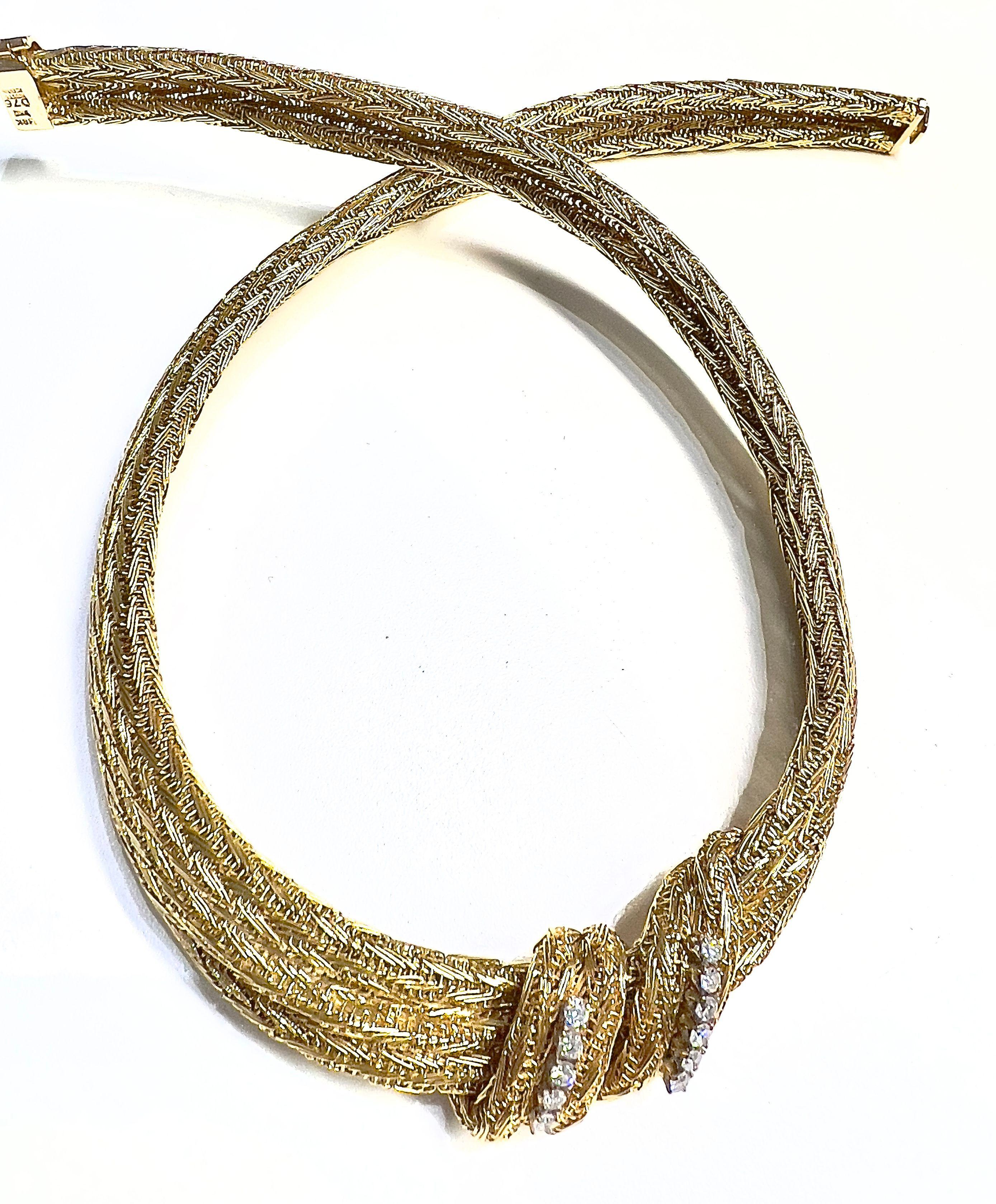 Retro-Stil Diamanten-Halskette aus 18 Karat Gold  Damen im Angebot
