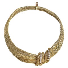 Collier en or 18k avec diamants de style rétro 