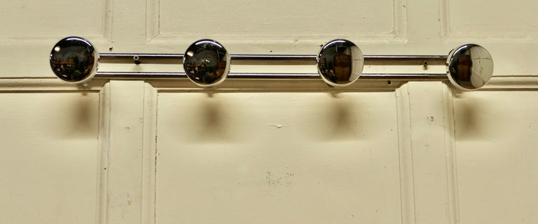 Retro Style French Chrome Coat Rack, Hat and Coat Hooks For Sale at 1stDibs