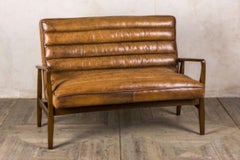 Retro Style Leather Sofa and Armchair, 20th Century