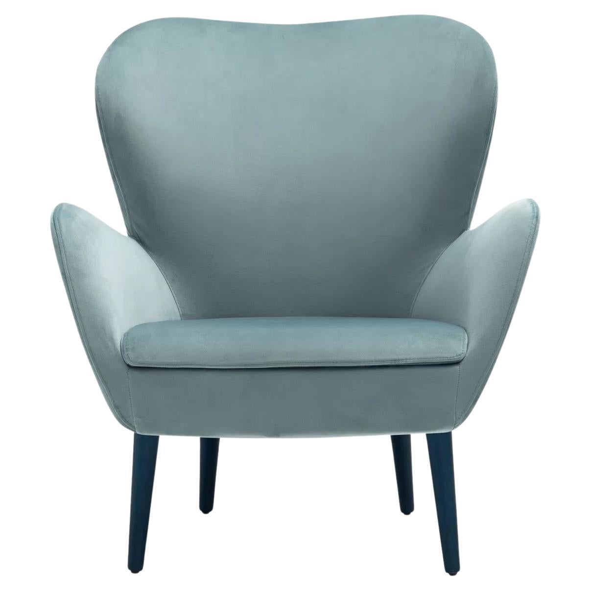 Retro Style Lounge Chair Offered in Velvet