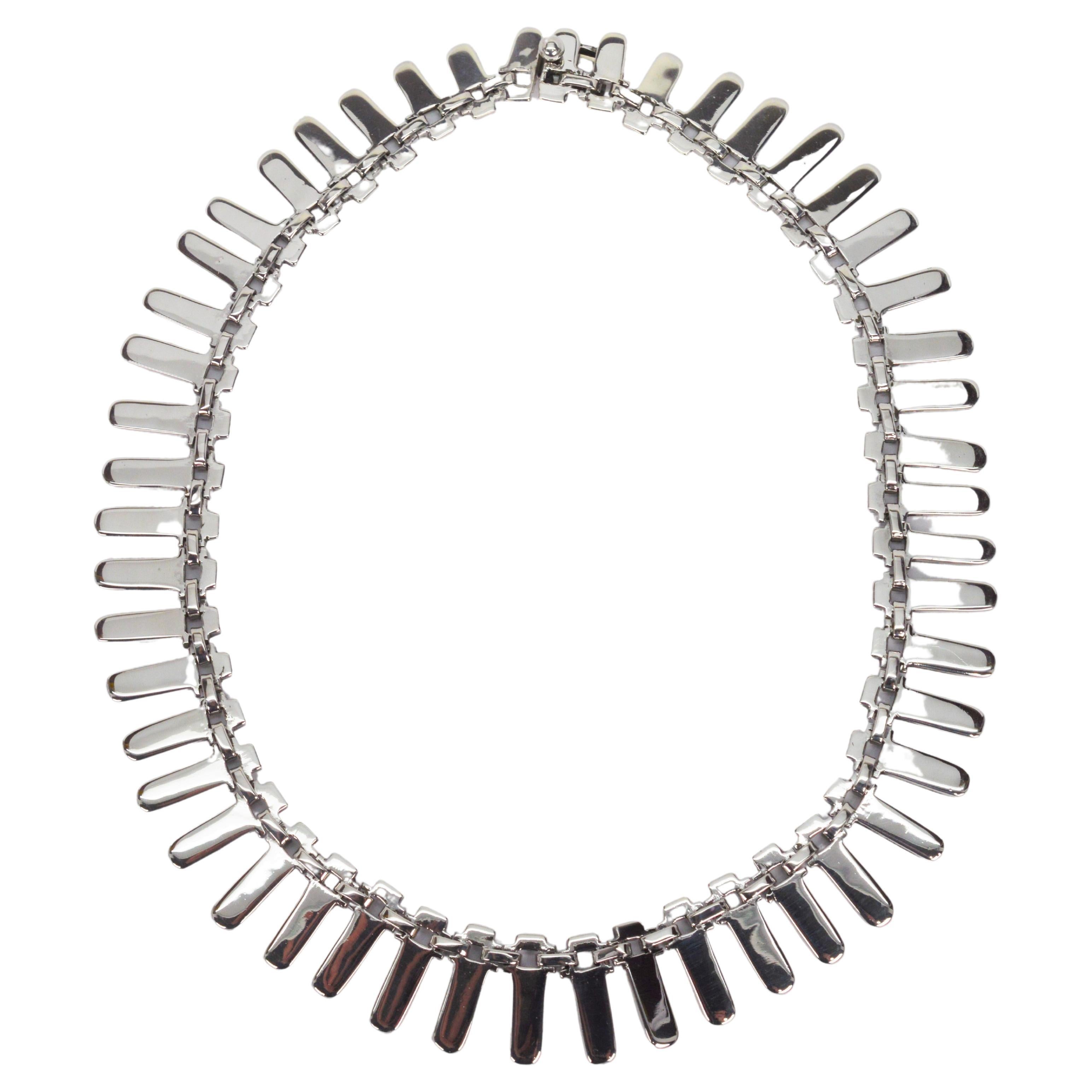 American Modernist Sterling Silver Necklace at 1stDibs