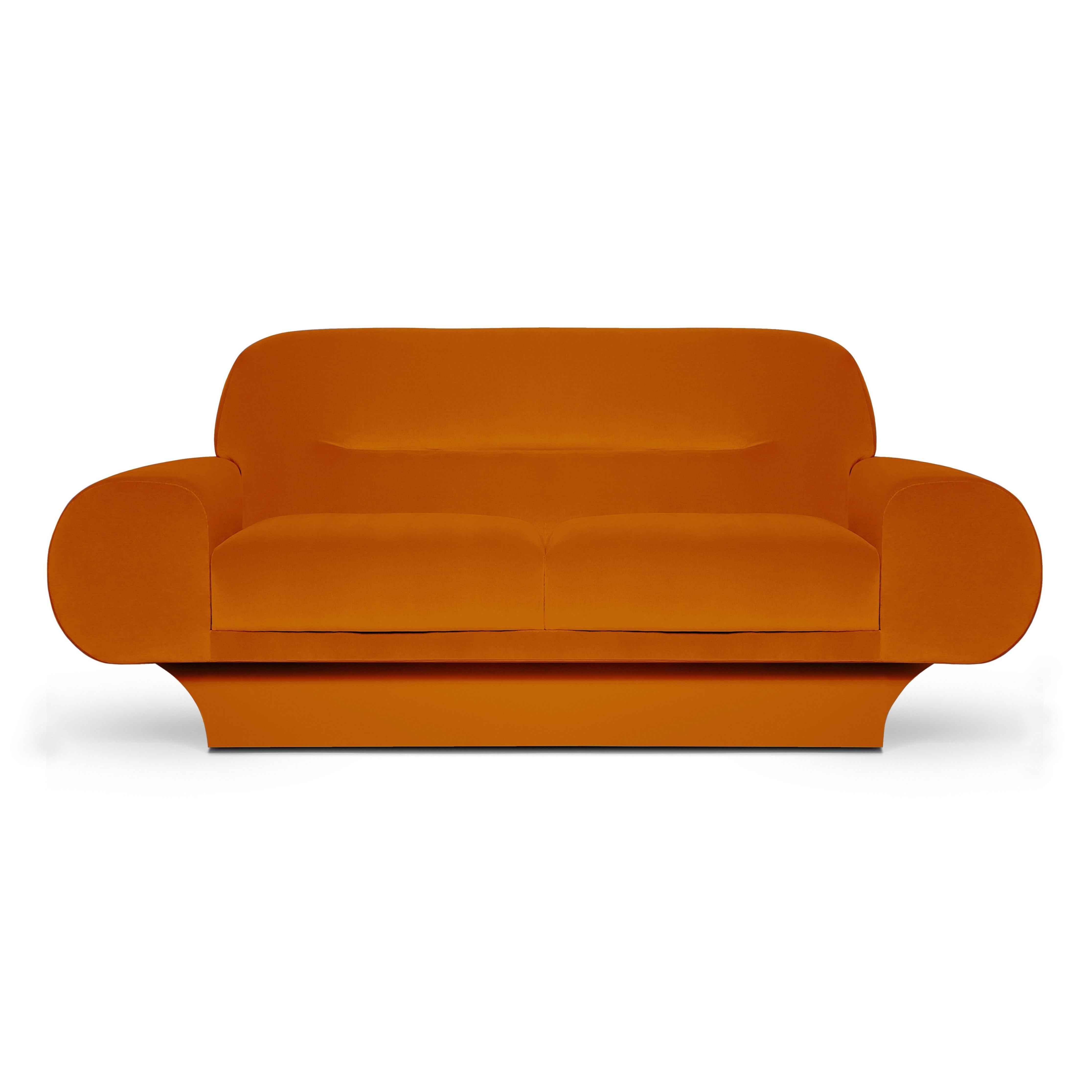 Retro Style Samt-Sofa mit übergroßen, geschwungenen Armen im Angebot 3