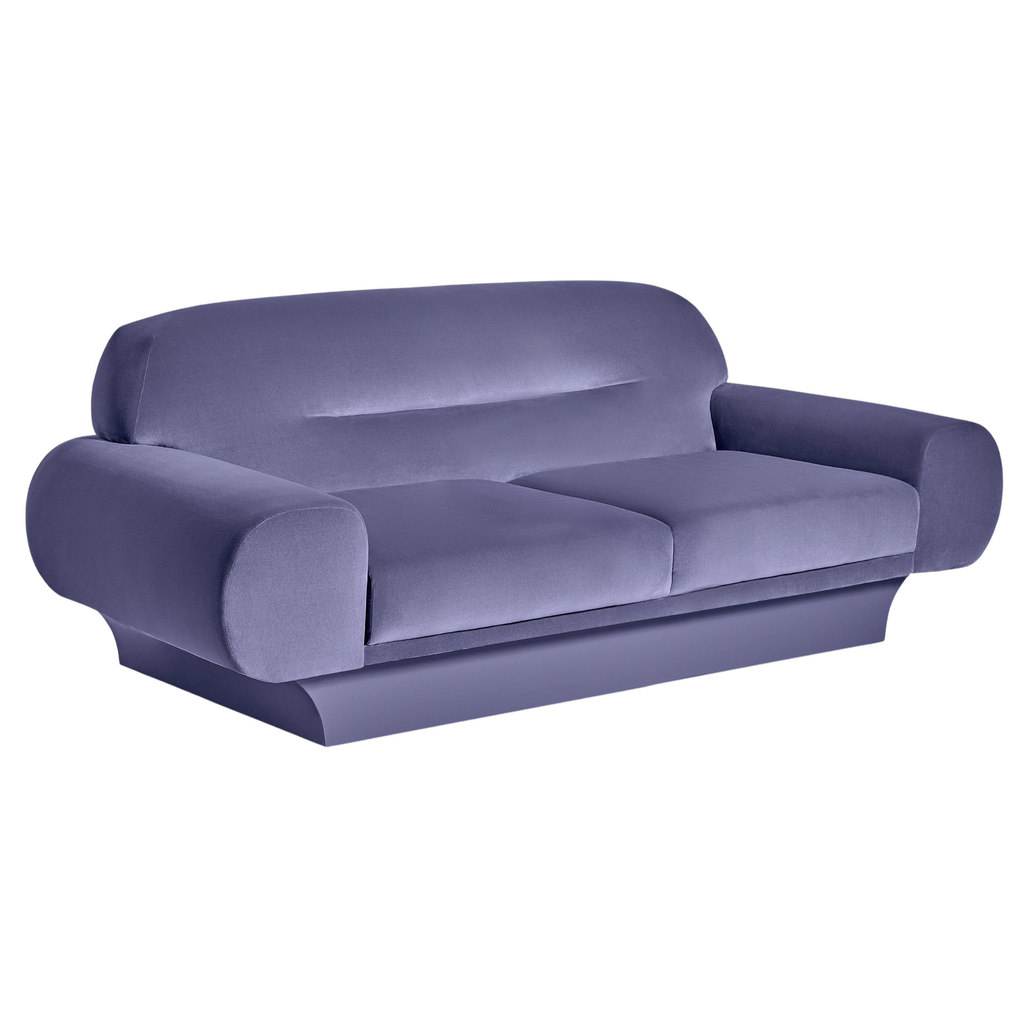 Modern Retro Style Velvet Sofa W/Oversized Curvy Arms For Sale