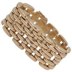 Retro Style Wide Rose / Pink Gold 8 Links Wide Bracelet