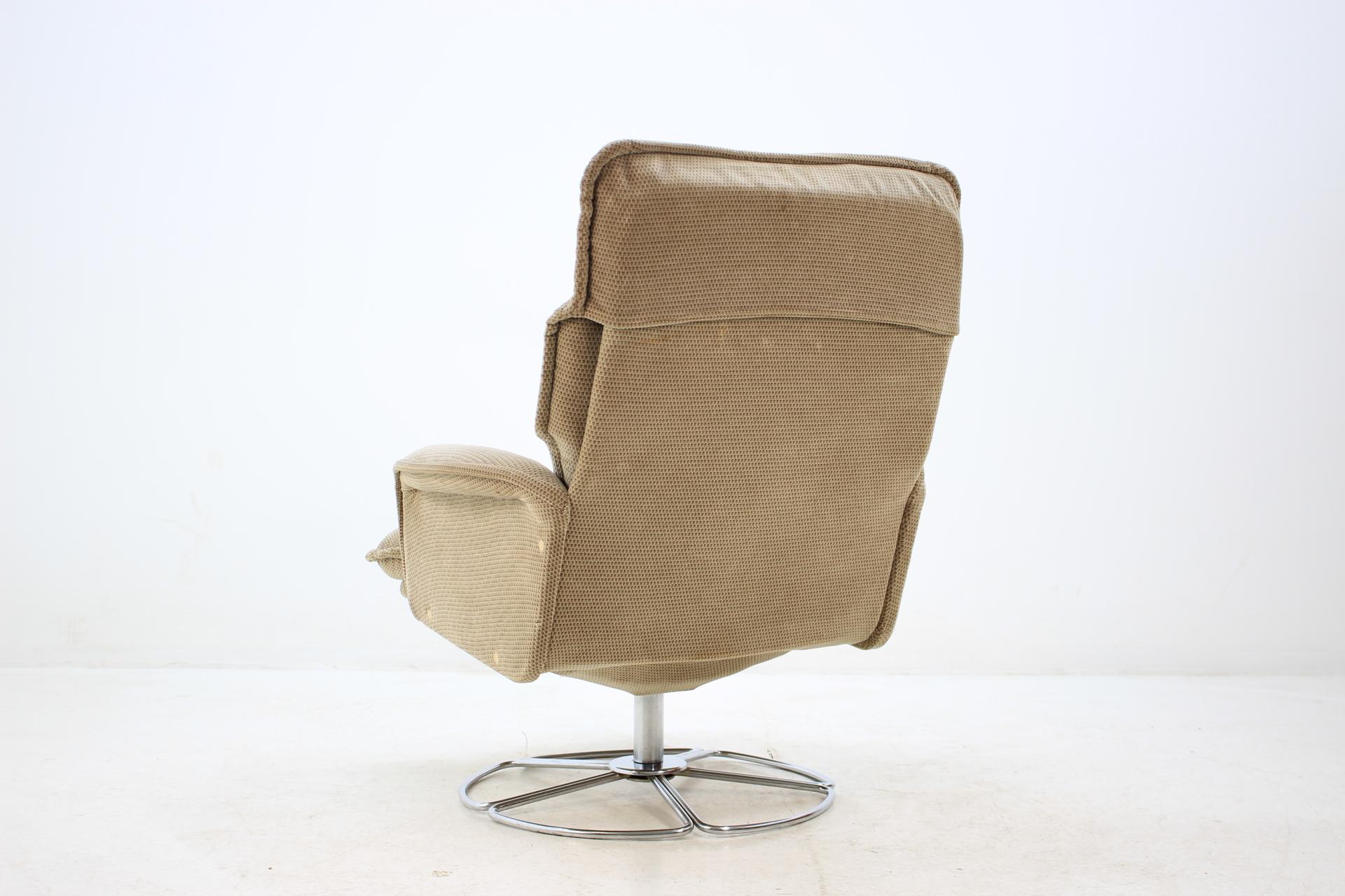 Czech Retro Sweden Swivel Chair in Style of Bruno Mathsson, 1970s