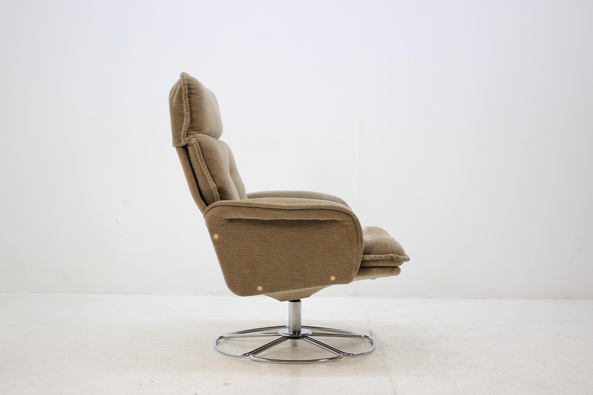 Retro Sweden Swivel Chair in Style of Bruno Mathsson, 1970s (Ende des 20. Jahrhunderts)