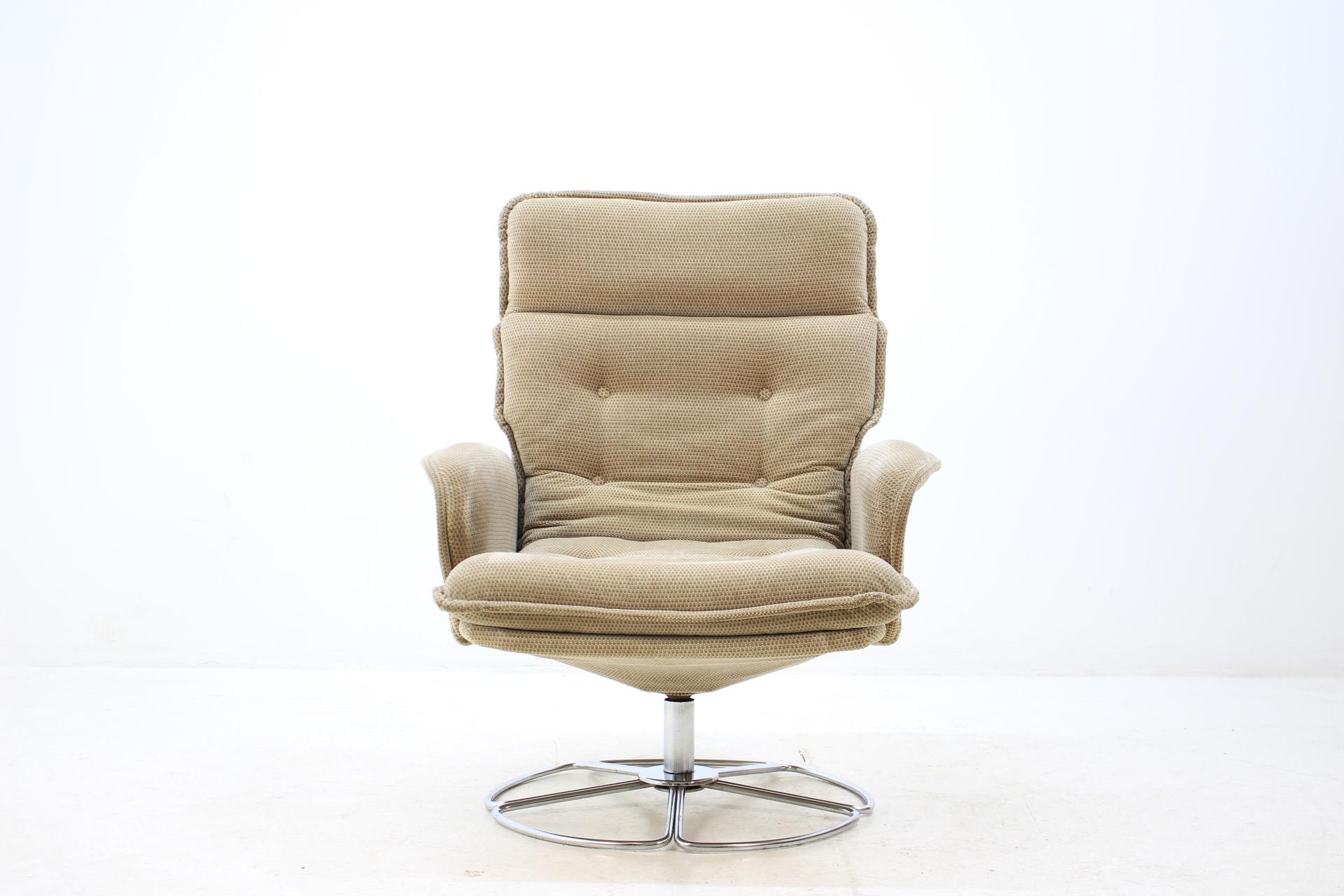 Mid-Century Modern Retro Sweden Swivel Chair in Style of Bruno Mathsson, 1970s
