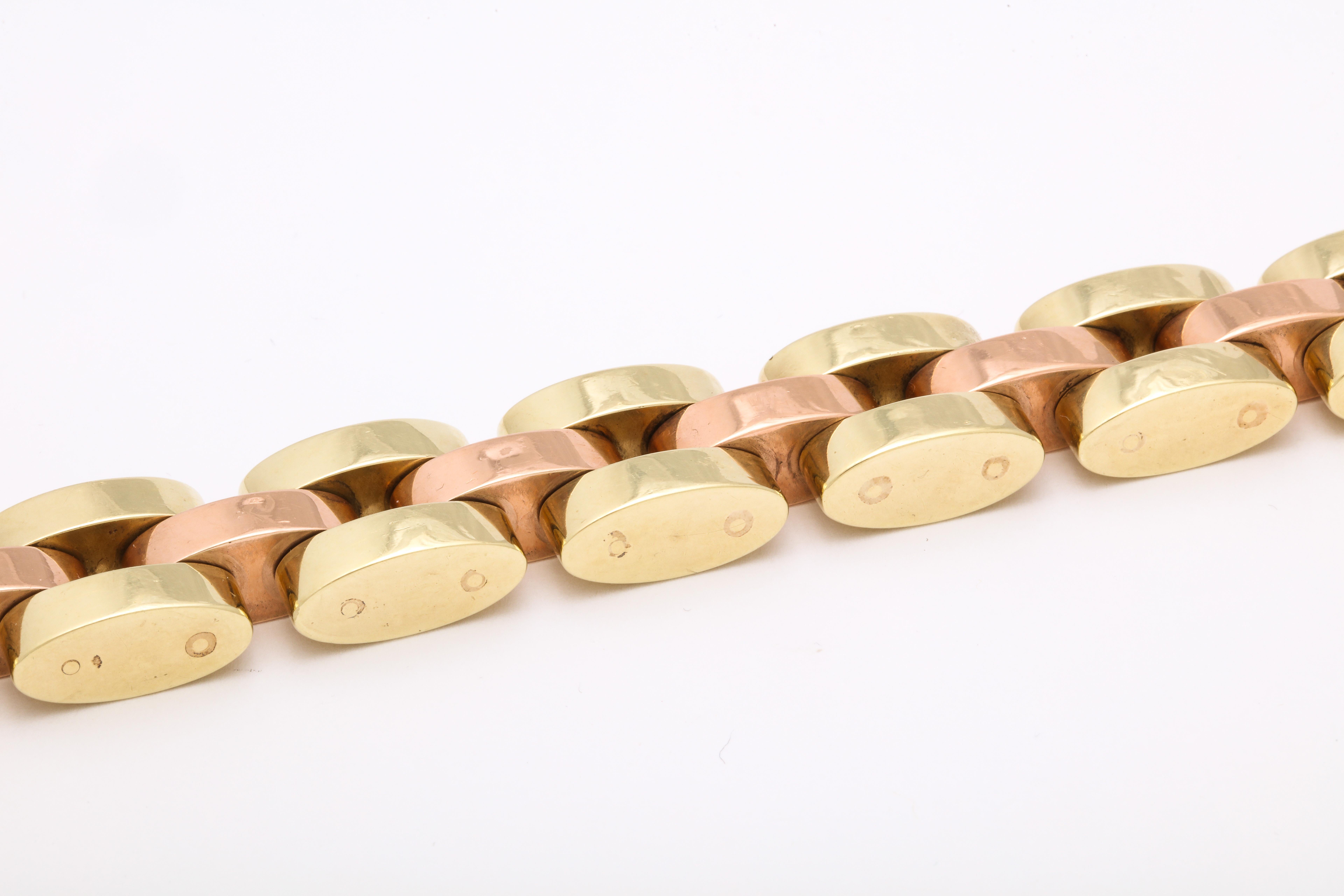 Bracelet rétro Tank en or bicolore  Pour femmes en vente