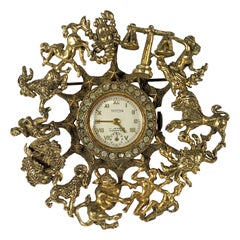 Retro Taylor Sterling Zodiac Watch Brooch