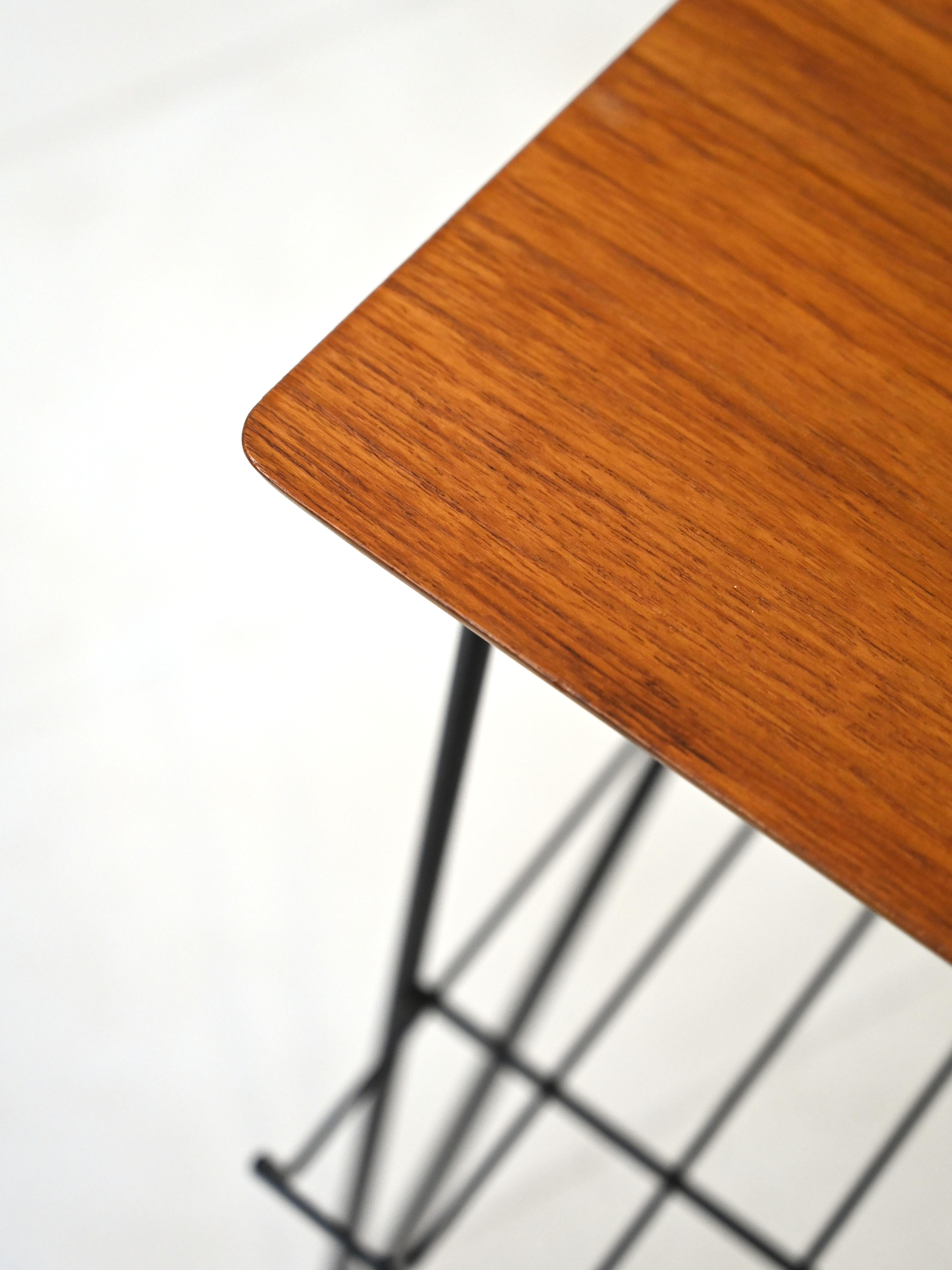 Mid-20th Century Retro Teak and Metal Side Tables For Sale