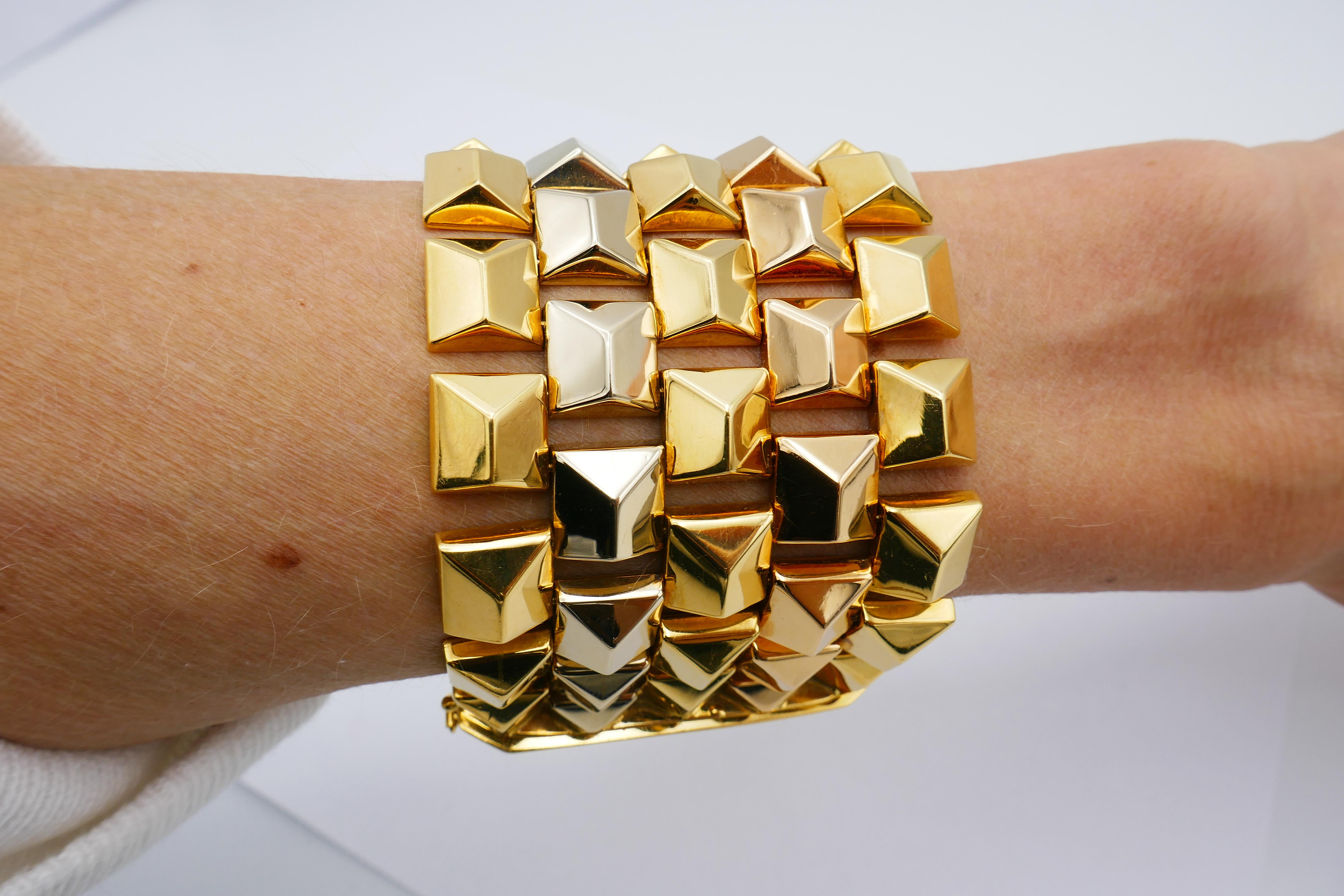 three tone gold bracelet