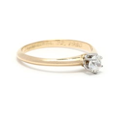 Retro Tiffany and Co. Diamond Solitaire Engagement Ring, Platinum 18kyg, Rs. 7.5
