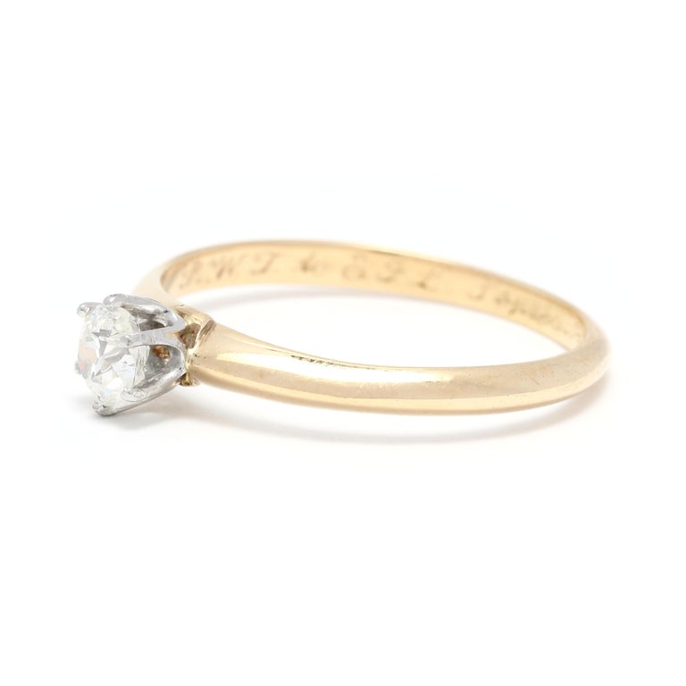 Retro Tiffany and Co. Diamond Solitaire Engagement Ring, Platinum 18kyg, Rs. 7.5 In Good Condition In McLeansville, NC