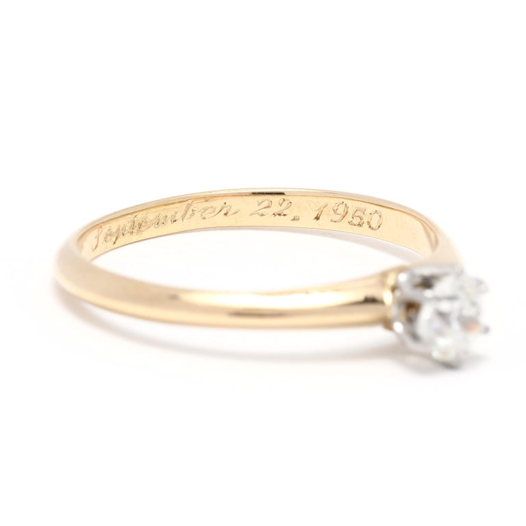 Retro Tiffany and Co. Diamond Solitaire Engagement Ring, Platinum 18kyg, Rs. 7.5 3