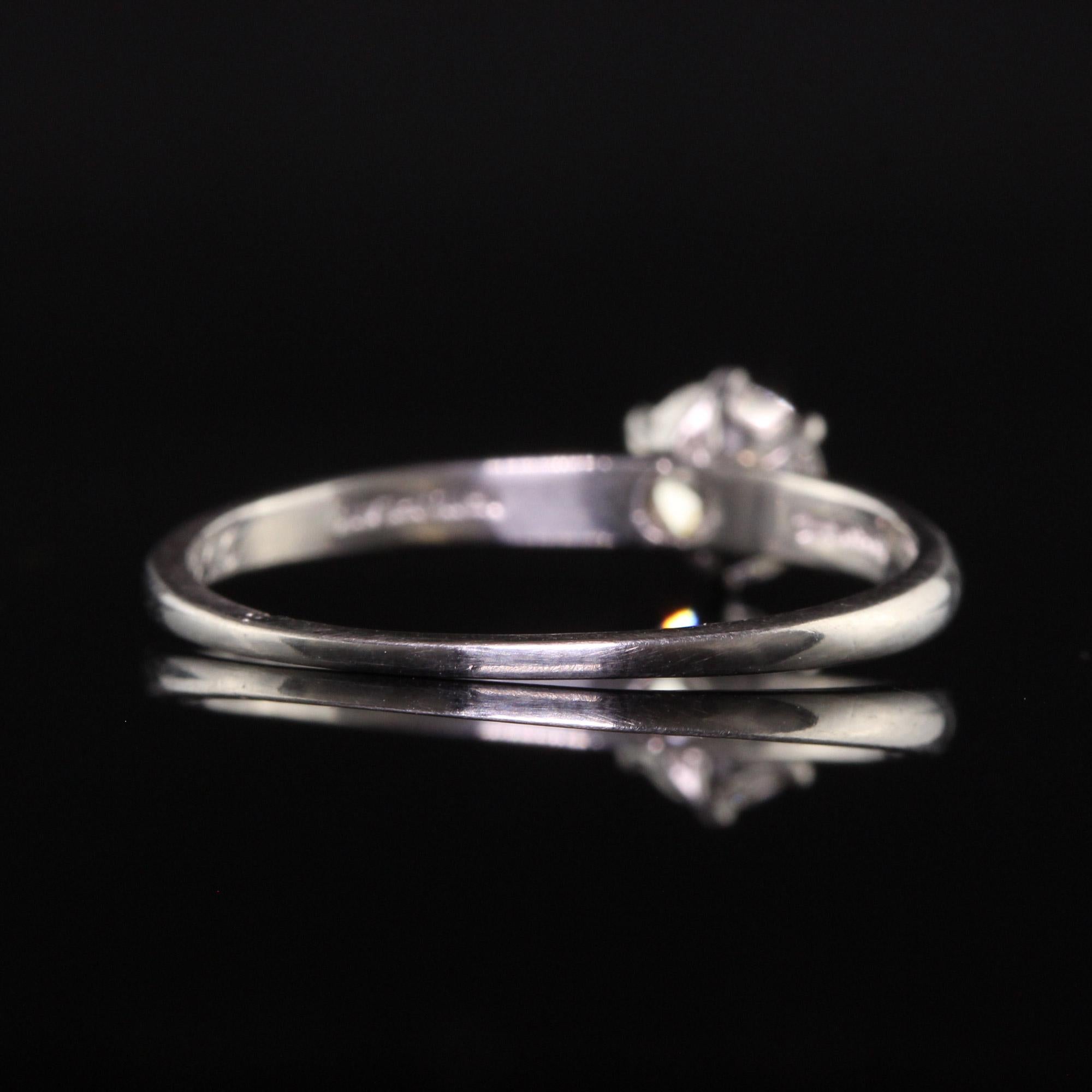 Tiffany and Co, bague de fiançailles rétro en platine avec diamant taille ancienne Pour femmes en vente