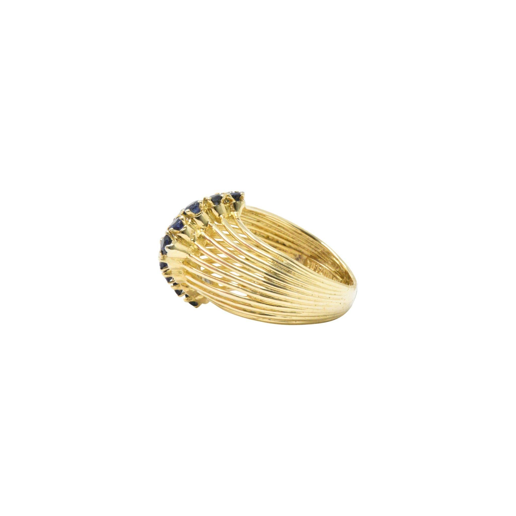Retro Tiffany & Co. 0.35 Carat Diamond Sapphire and 18 Karat Gold Ring 1