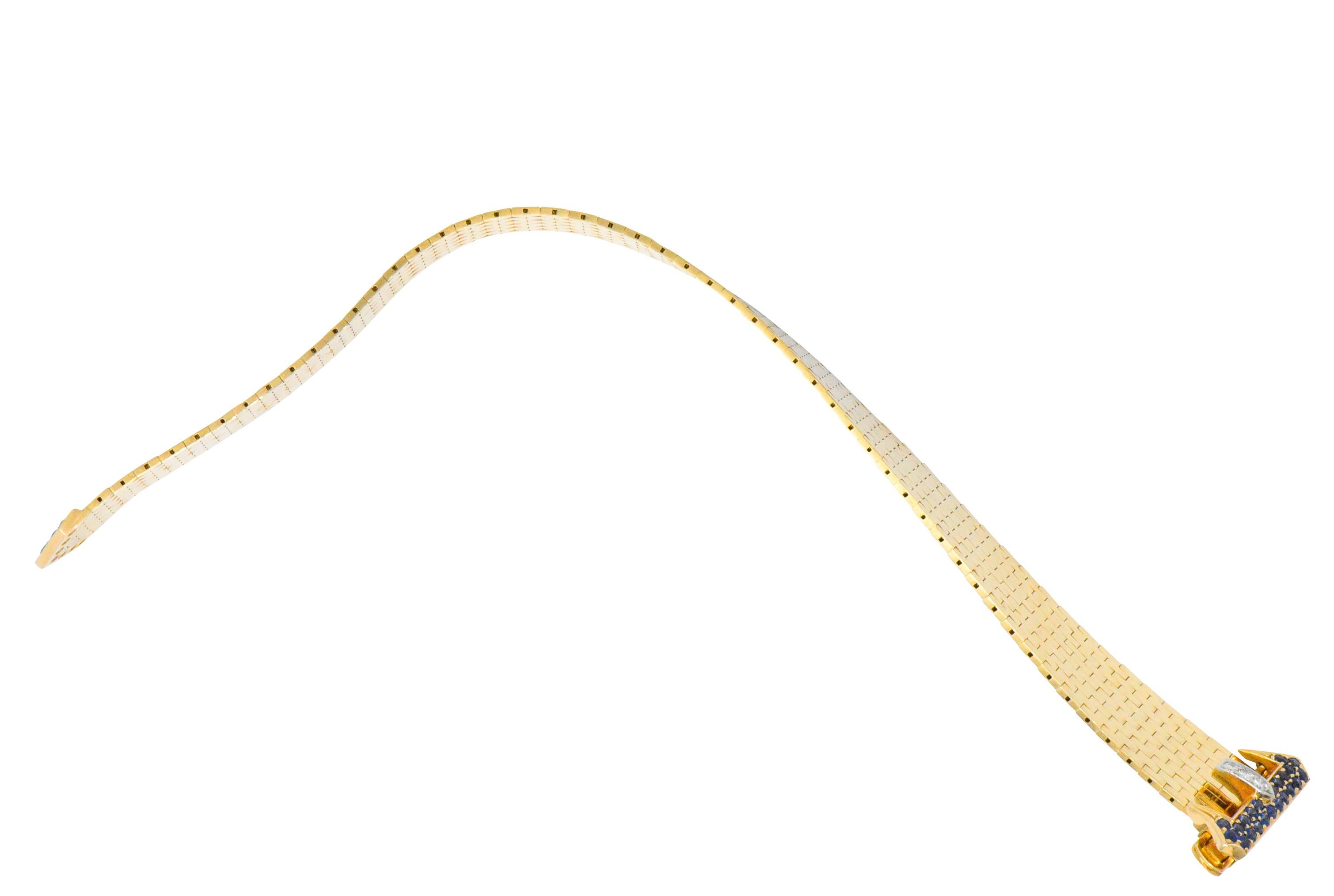 Retro Tiffany & Co 1::35 Karat Saphir Diamant 14 Karat Gold Jarretière Armband 1