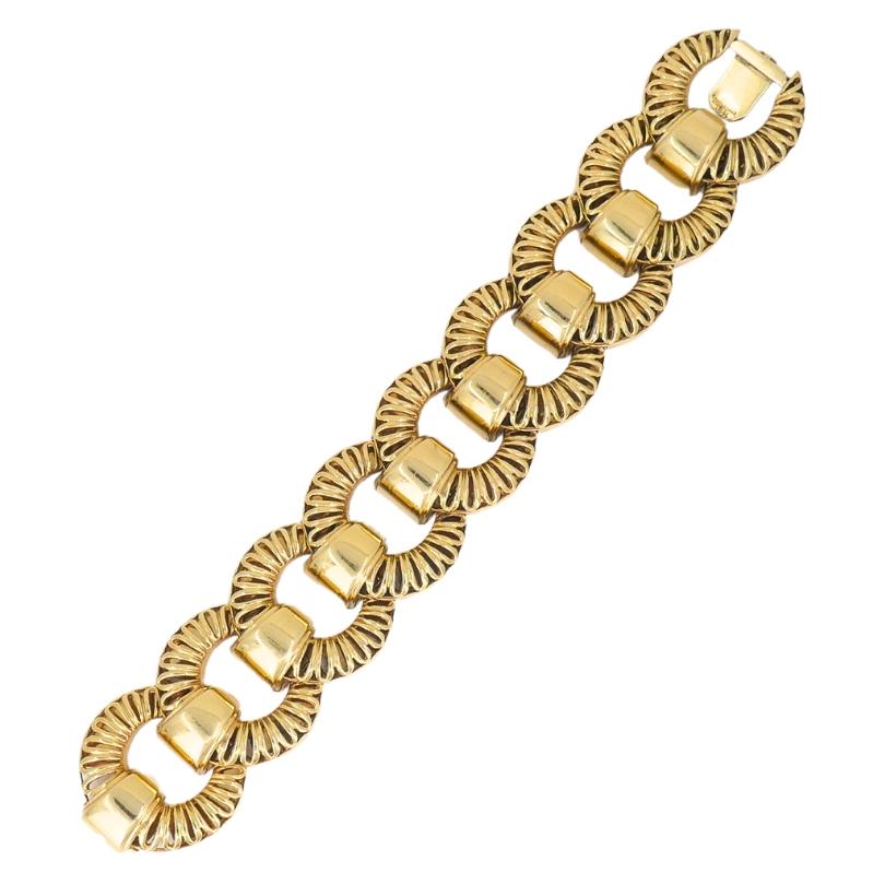 Pulsera circular retro Tiffany & Co. de oro de 14k en Bueno estado para la venta en Beverly Hills, CA
