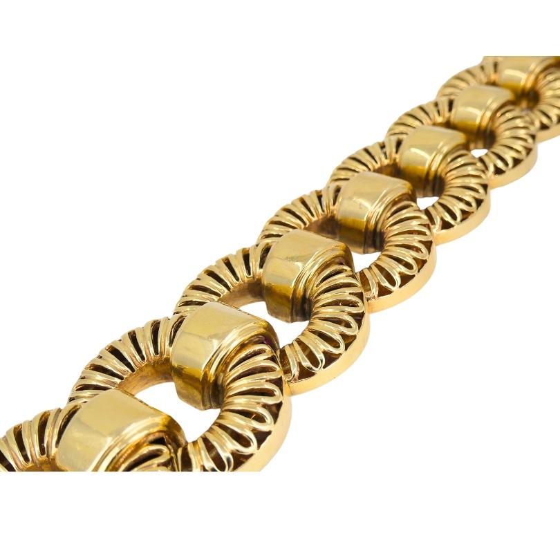 Pulsera circular retro Tiffany & Co. de oro de 14k en venta 1