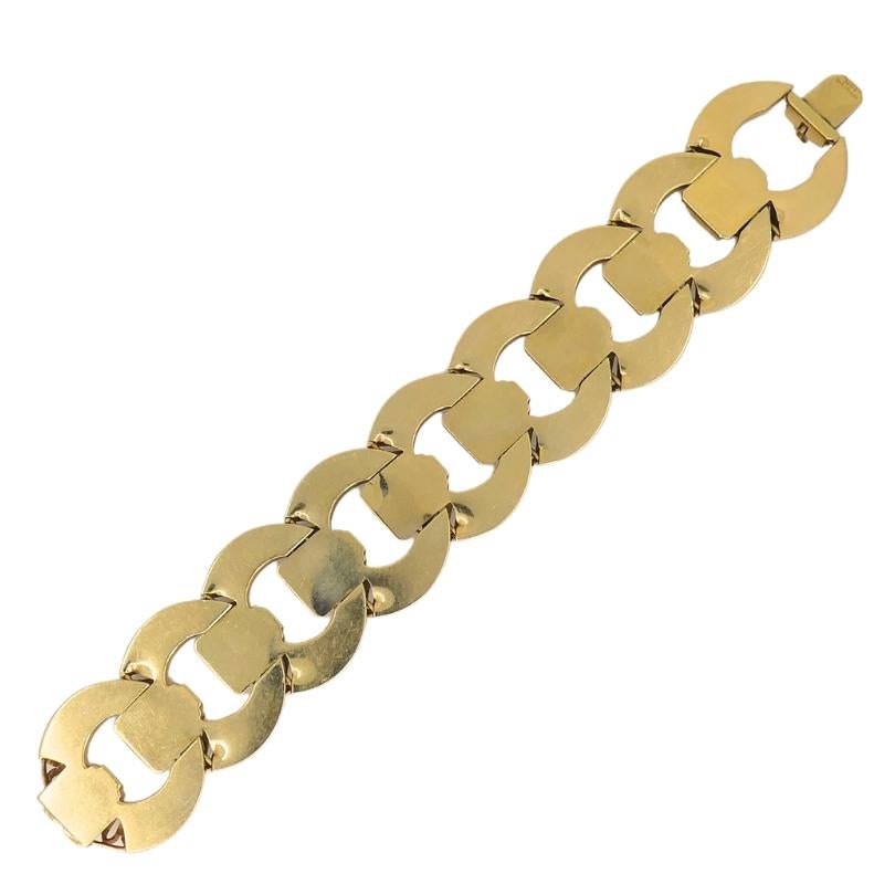 Pulsera circular retro Tiffany & Co. de oro de 14k en venta 3