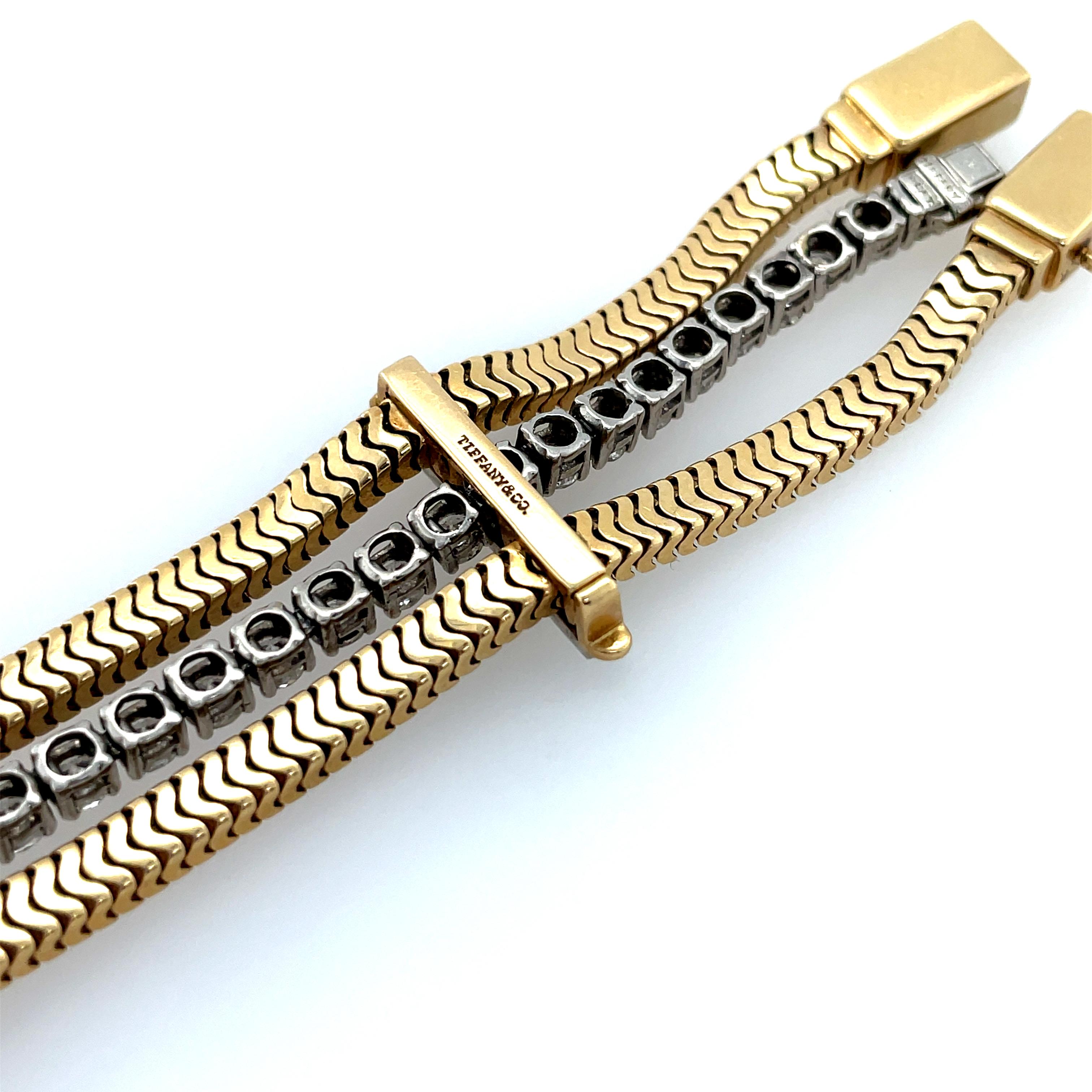 Retro Tiffany & Co., 14K Yellow Gold, Platinum and Diamond Convertible Bracelet 1