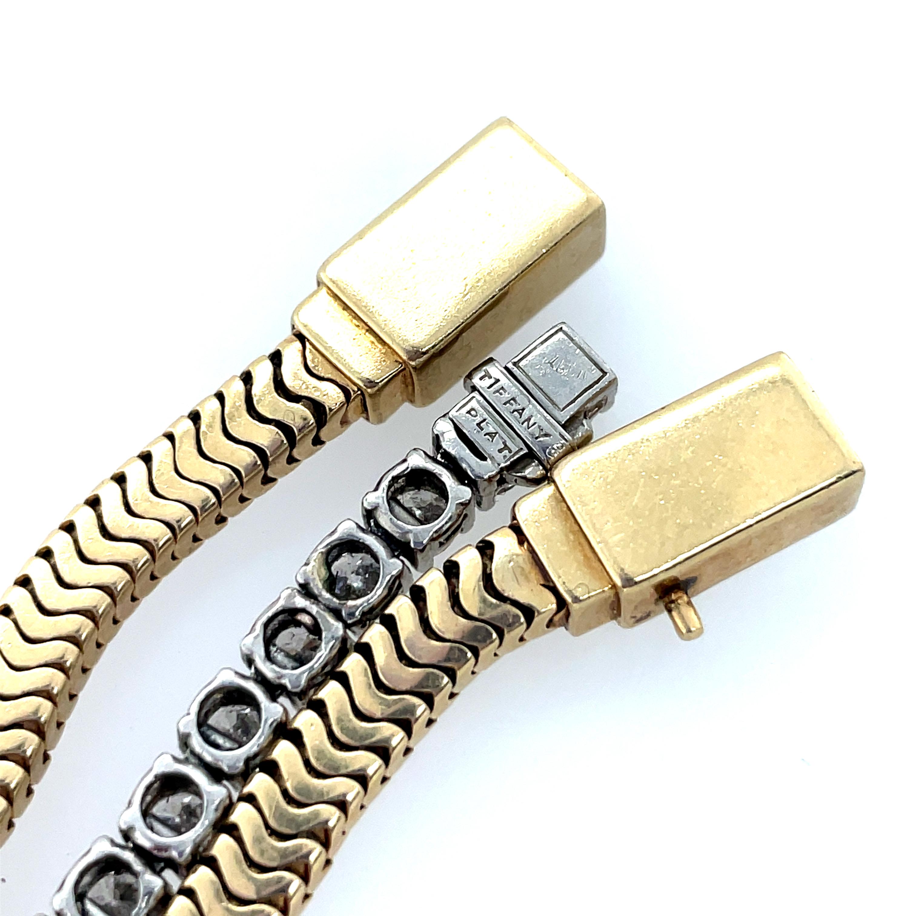 Retro Tiffany & Co., 14K Yellow Gold, Platinum and Diamond Convertible Bracelet 2