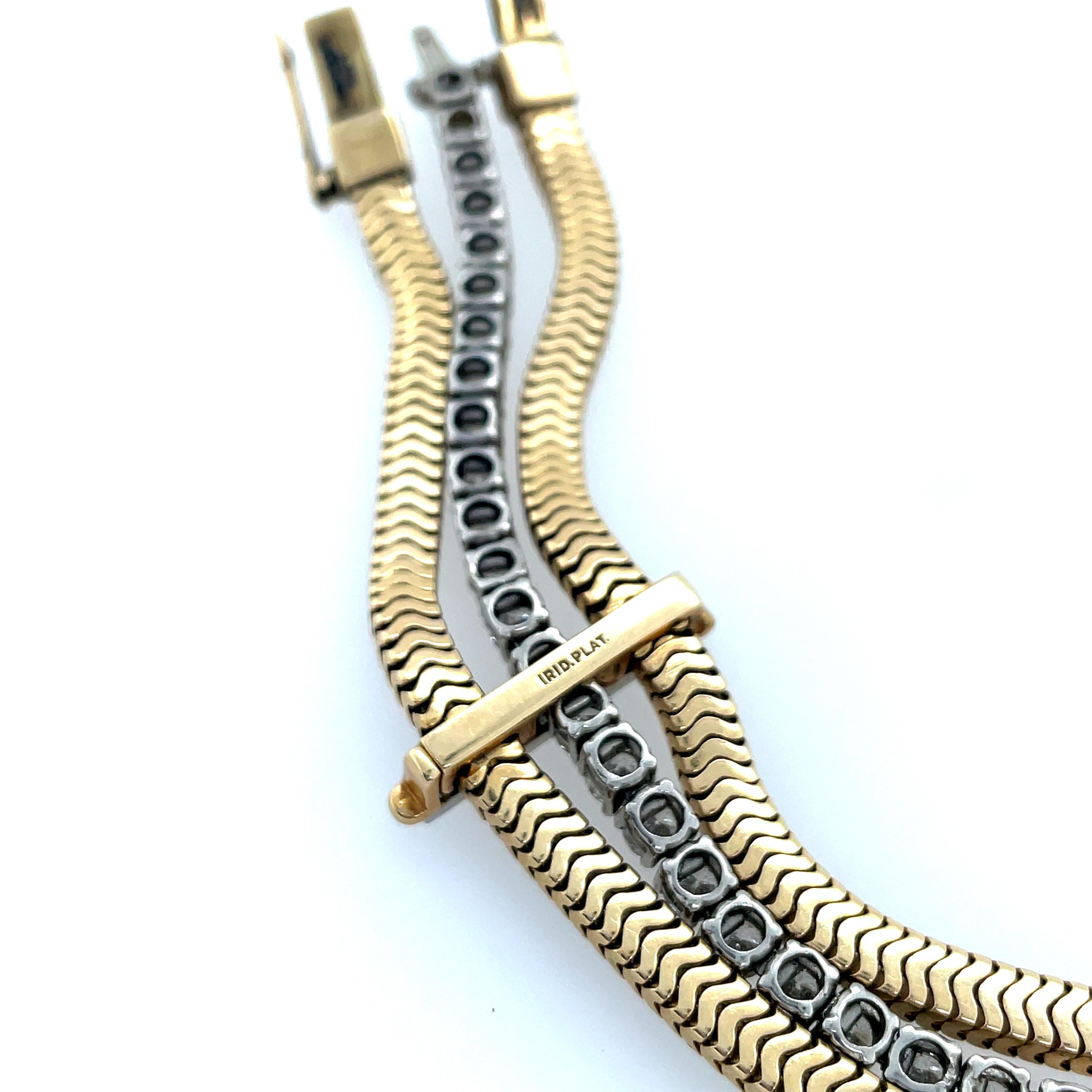 Retro Tiffany & Co., 14K Yellow Gold, Platinum and Diamond Convertible Bracelet 4