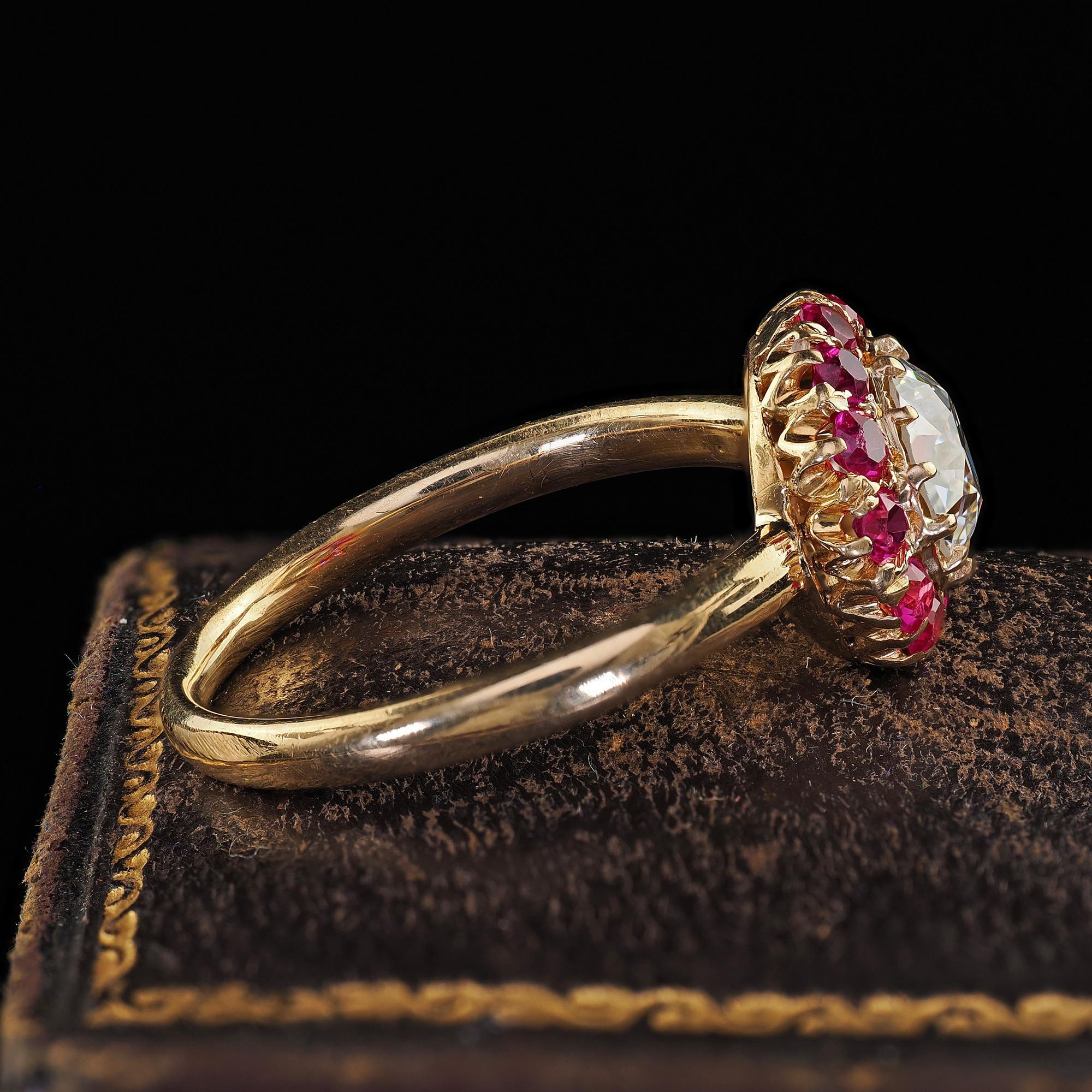 Retro Tiffany Co Verlobungsring aus 18 Karat Gold mit altem Diamanten, rosa Saphir und Halo - GIA im Zustand „Gut“ im Angebot in Great Neck, NY