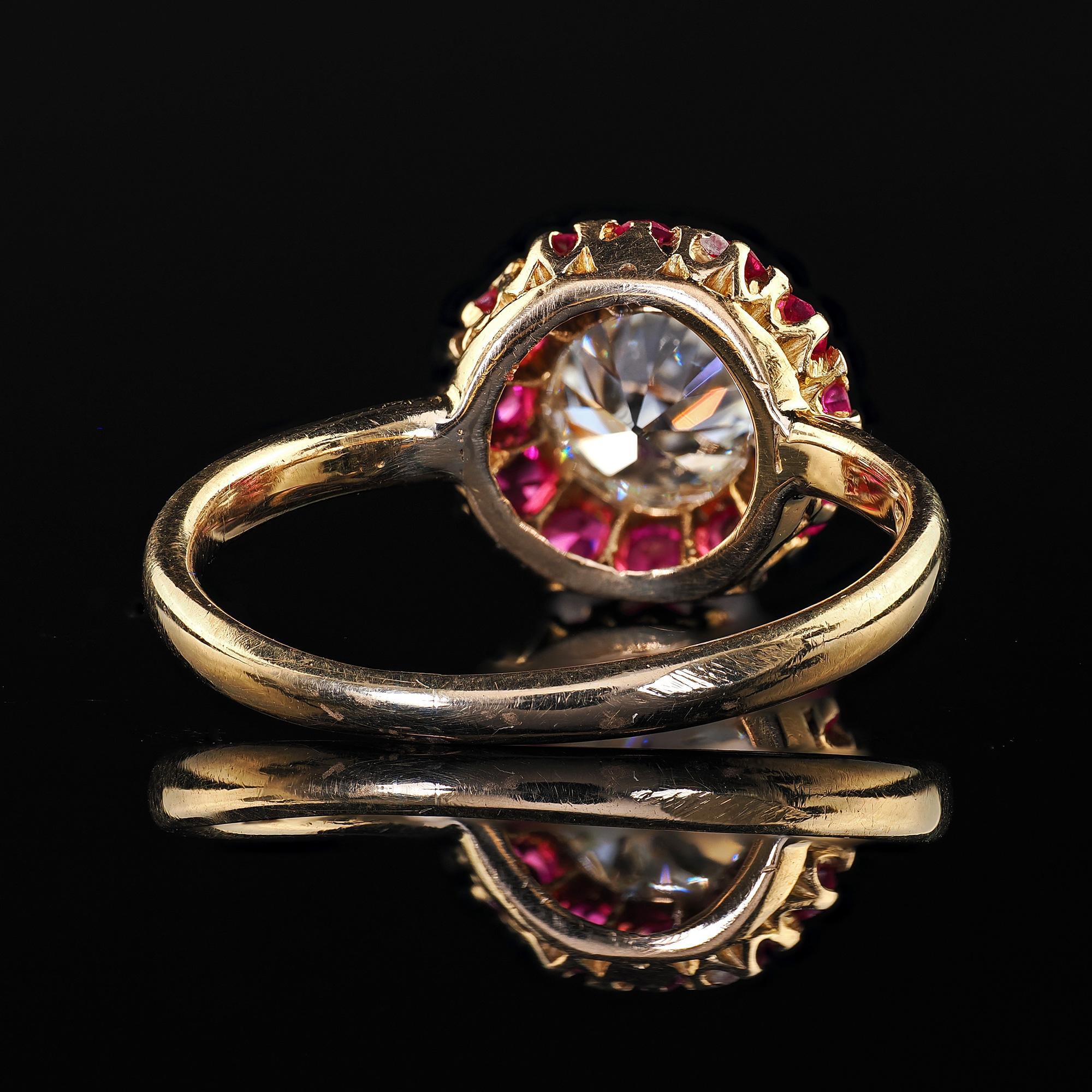 Retro Tiffany Co Verlobungsring aus 18 Karat Gold mit altem Diamanten, rosa Saphir und Halo - GIA im Angebot 3
