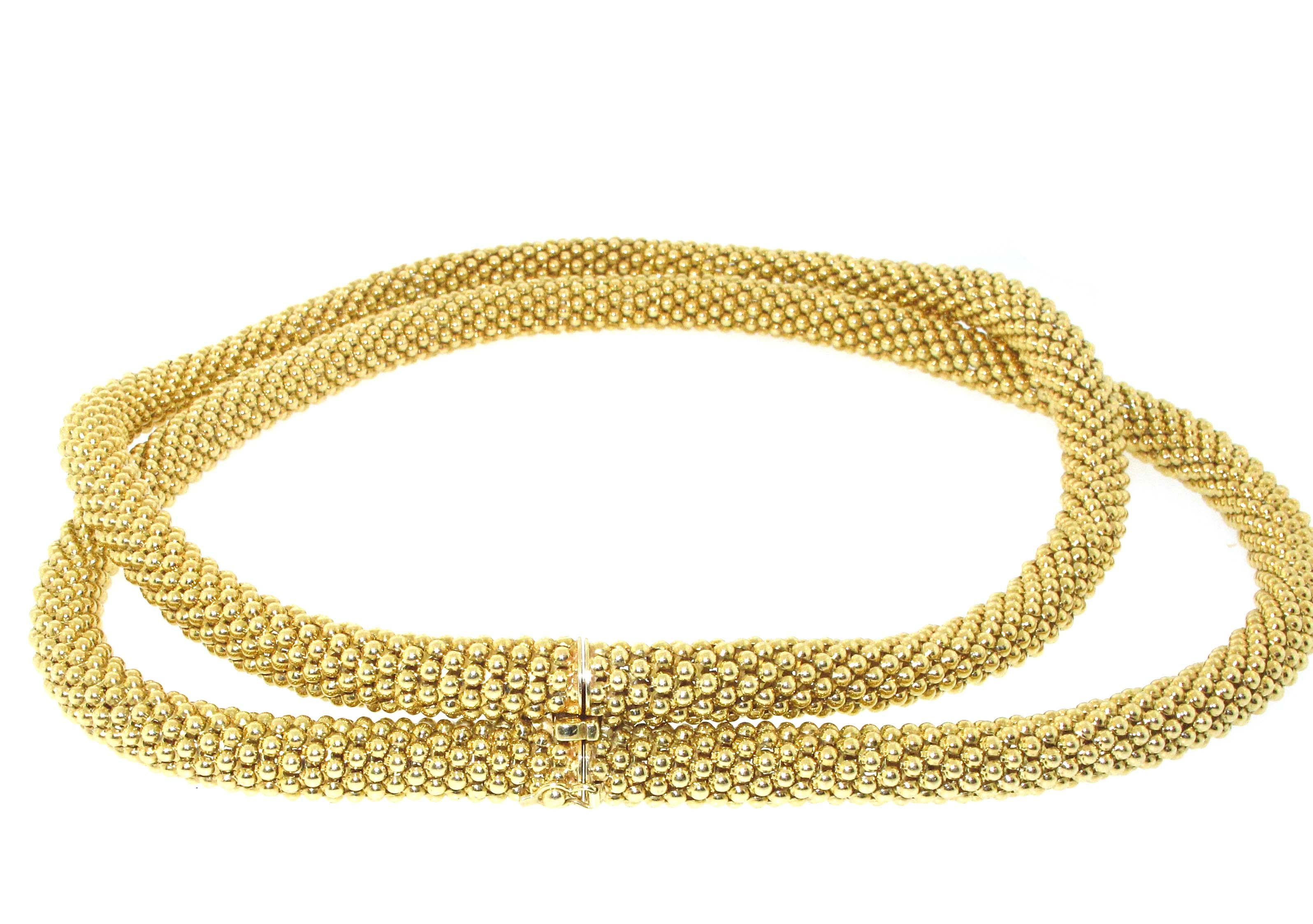 Women's Retro Tiffany & Co. Double Wrap Yellow Gold Necklace