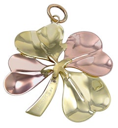 Retro Tiffany & Co. Gold 4-Leaf Clover Pendant